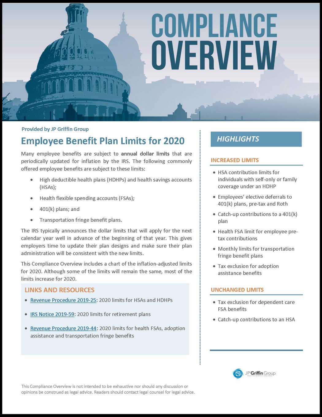 Complete 2020 IRS Benefit Contribution Limits