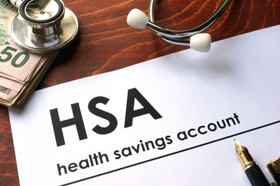 A photo of a health savings account paper application.