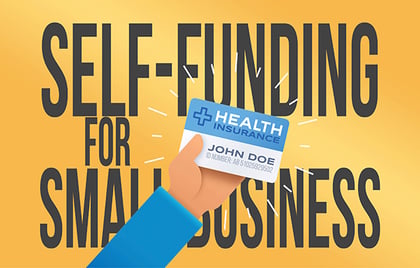 Self funding sign with man's arm holding medical id card