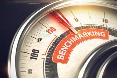 A photo of an analog meter indicating that you're in the benchmarking zone.