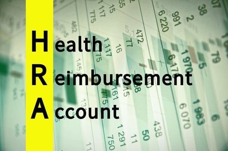 A graphic highlighting the H, R, and A in the words health reimbursement account.