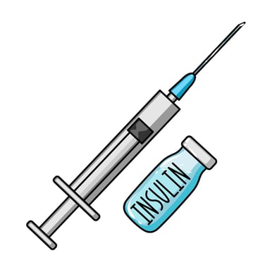 cartoon syringe and insulin vial