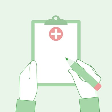 A cartoon image of a generic prescription notepad.