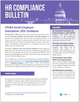 283504 FFCRA Small Employer Exemption - DOL Guidance-1