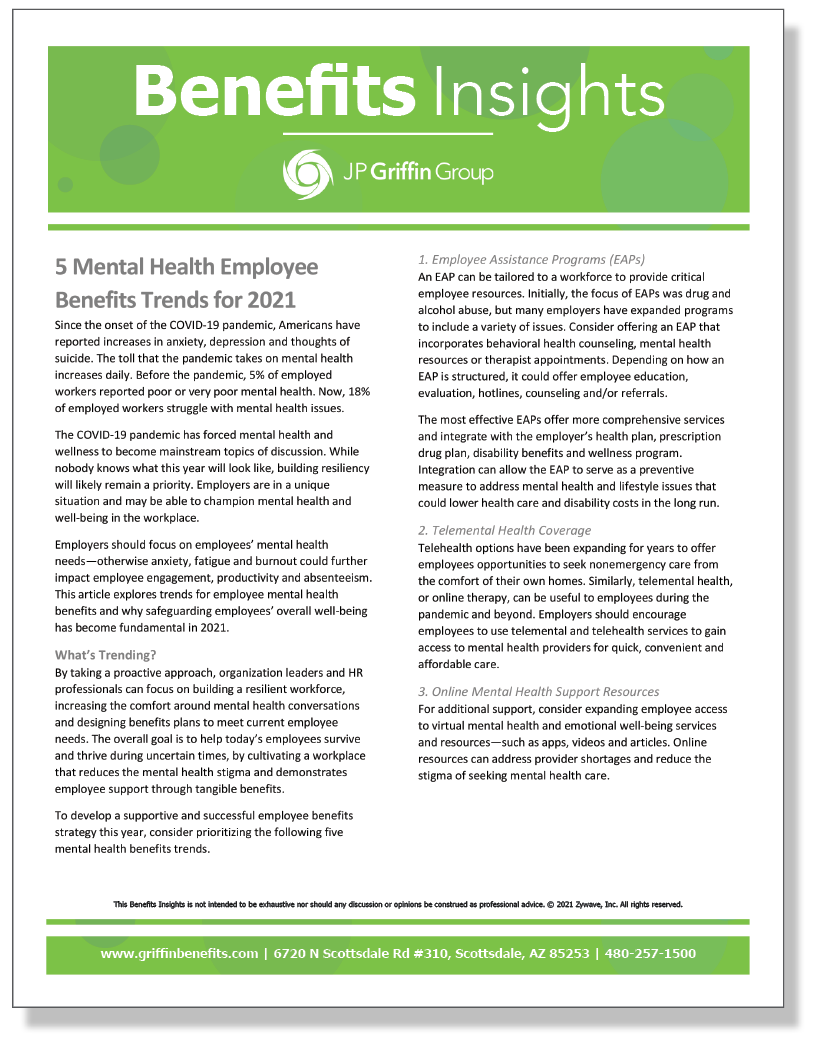 5 Mental Health Employee Benefits Trends for 2021