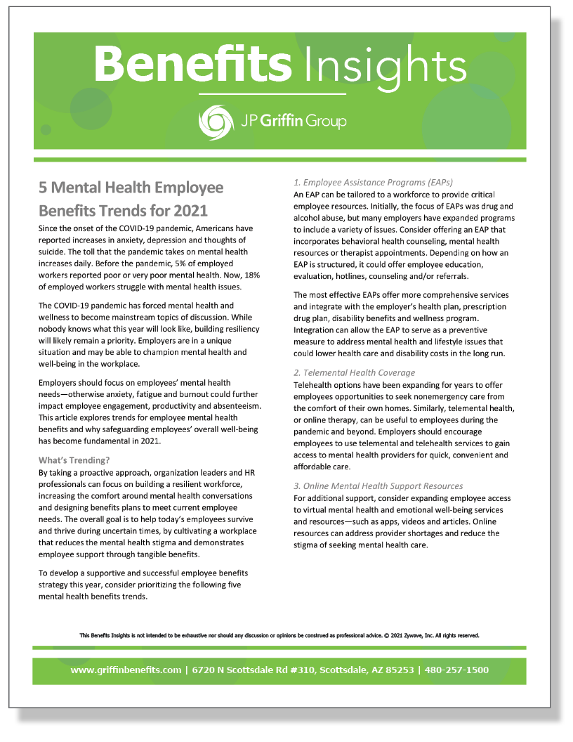 5 Mental Health Employee Benefits Trends for 2021