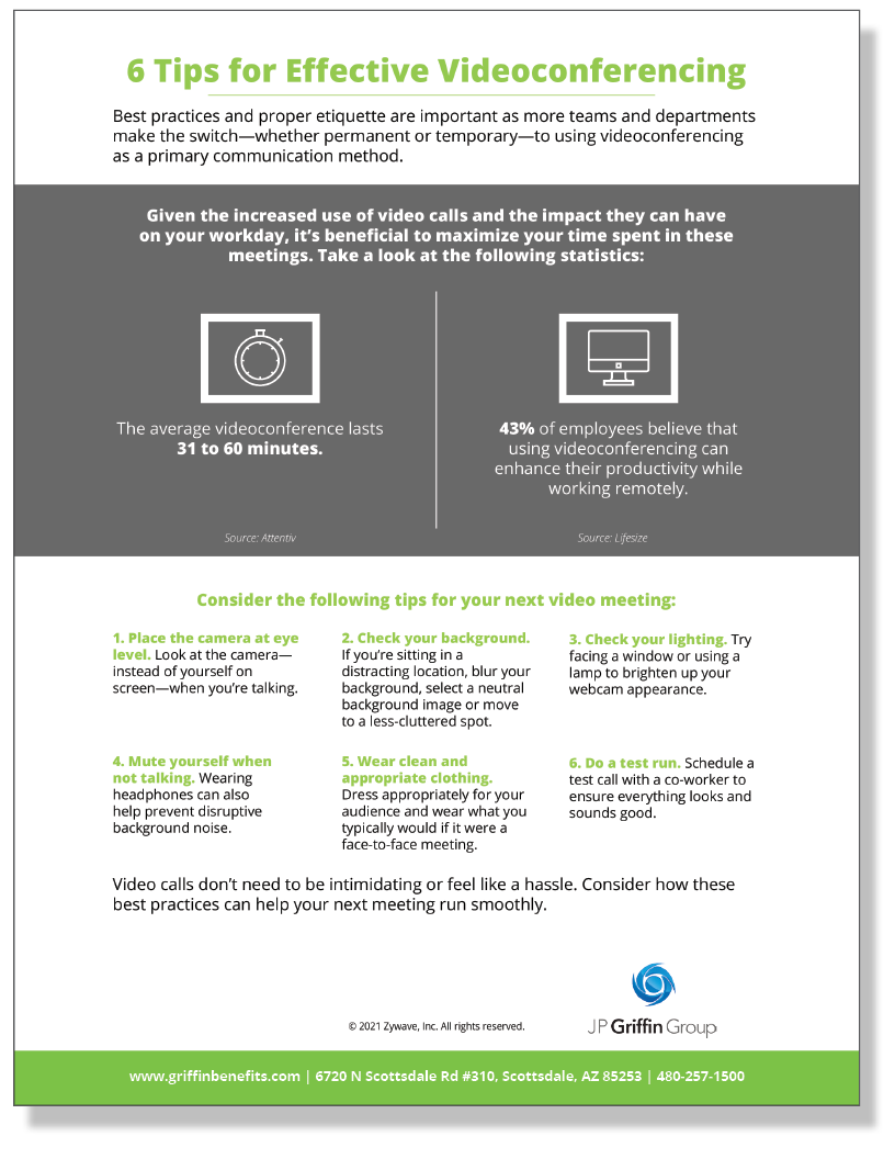 6 Tips for Effective Videoconferencing - Infographic (Added 4/22)