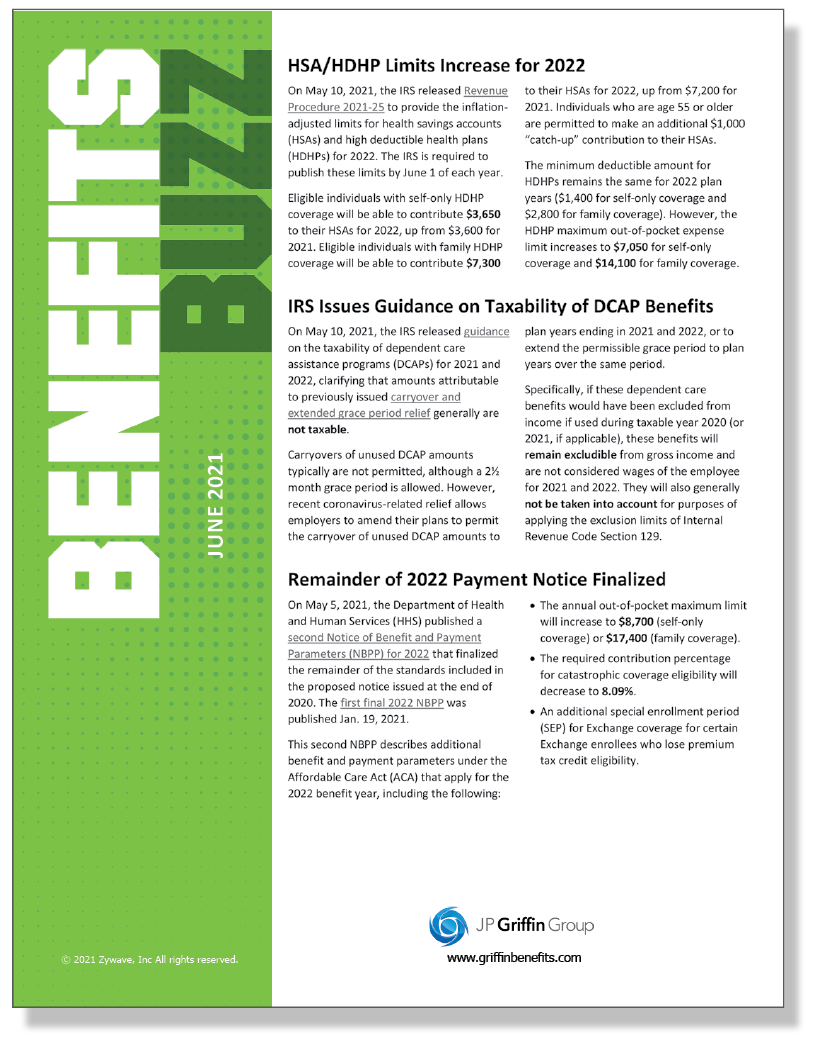Benefits Buzz Newsletter - June 2021 (Added 6/1)