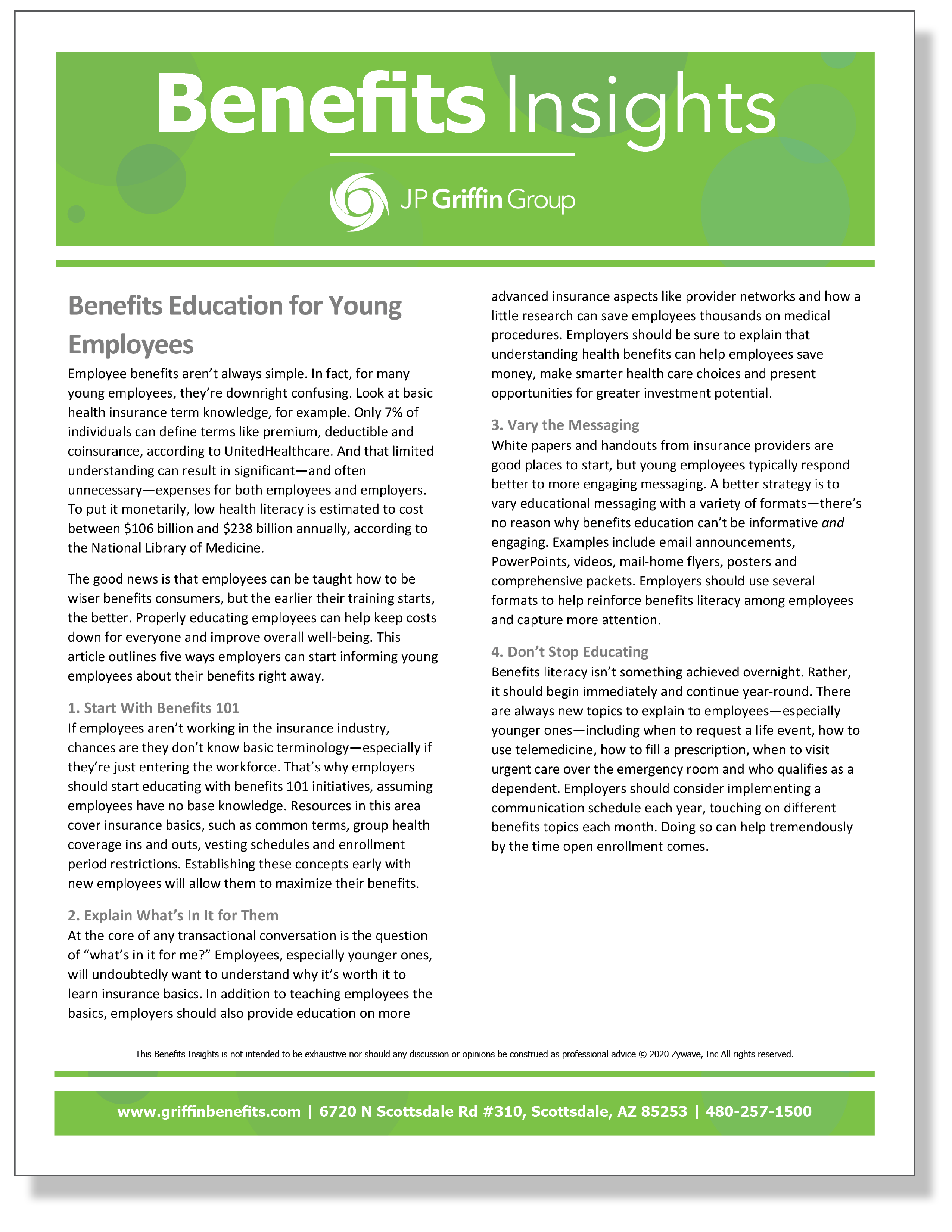 Benefits Education for Young Employees