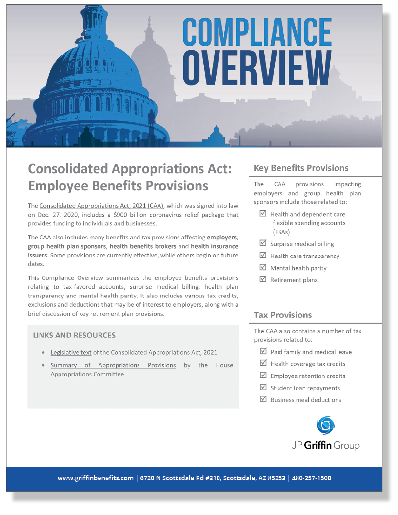 CAA Employee Benefits Provisions