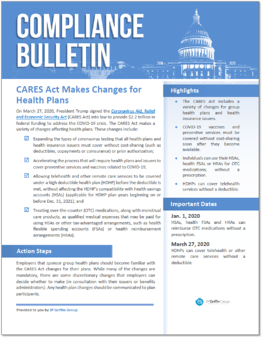 CARES Act Makes Changes for Health Plans-1