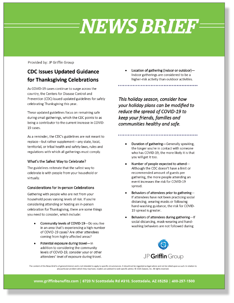 CDC Issues Updated Guidance for Thanksgiving Celebrations_FINAL