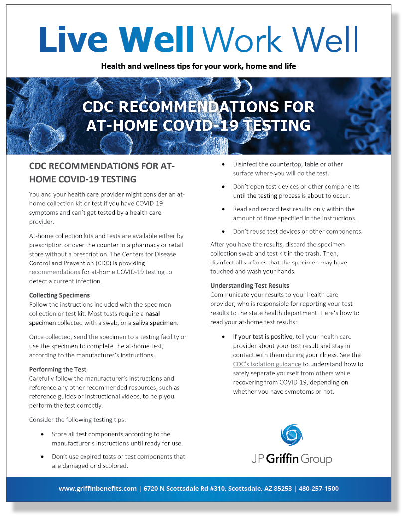 CDC Recommendations for At-Home COVID-19 Testing (2/1)