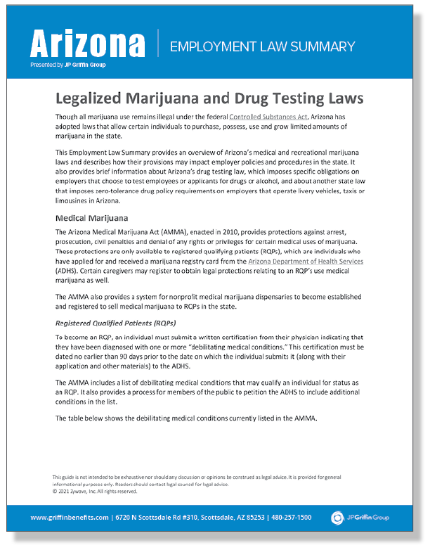 Arizona Legalized Marijuana and Drug Testing Laws