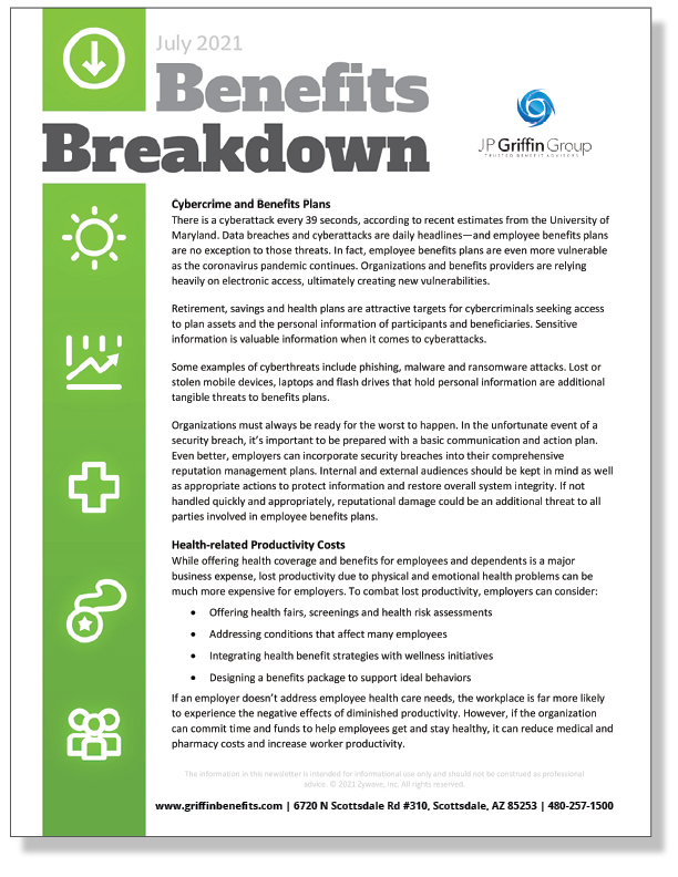 Benefits Breakdown Newsletter - July 2021
