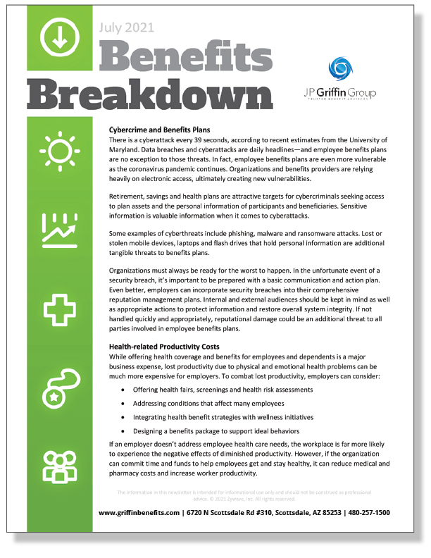 Benefits Breakdown Newsletter - July 2021