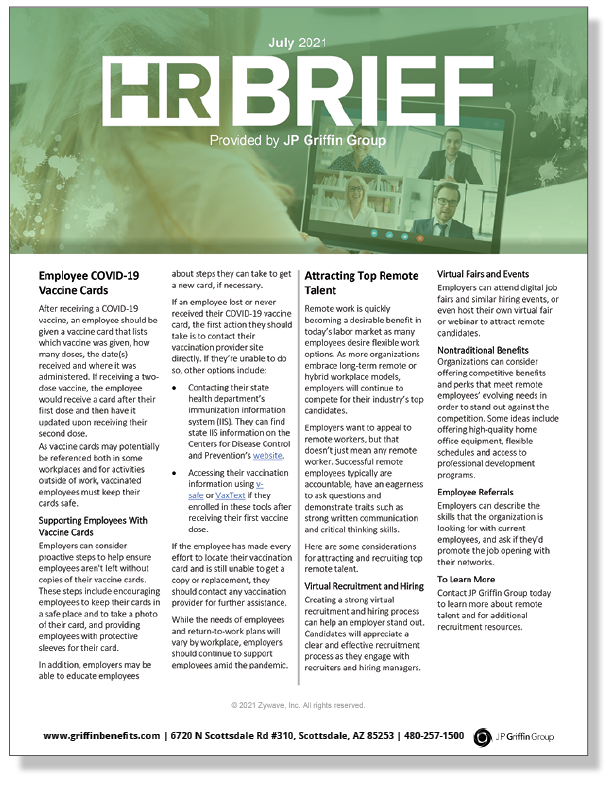 HR Brief Newsletter - July 2021