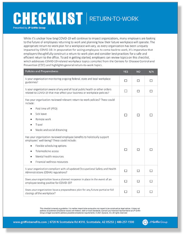 Return-to-Work Checklist