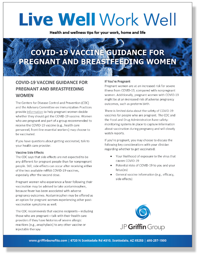 COVID-19 Vaccine Guidance for Pregnant and Breastfeeding Women