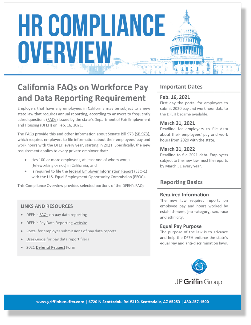 California FAQs on Workforce Pay and Data Reporting Requirement Under SB 793 (Added 2/26)