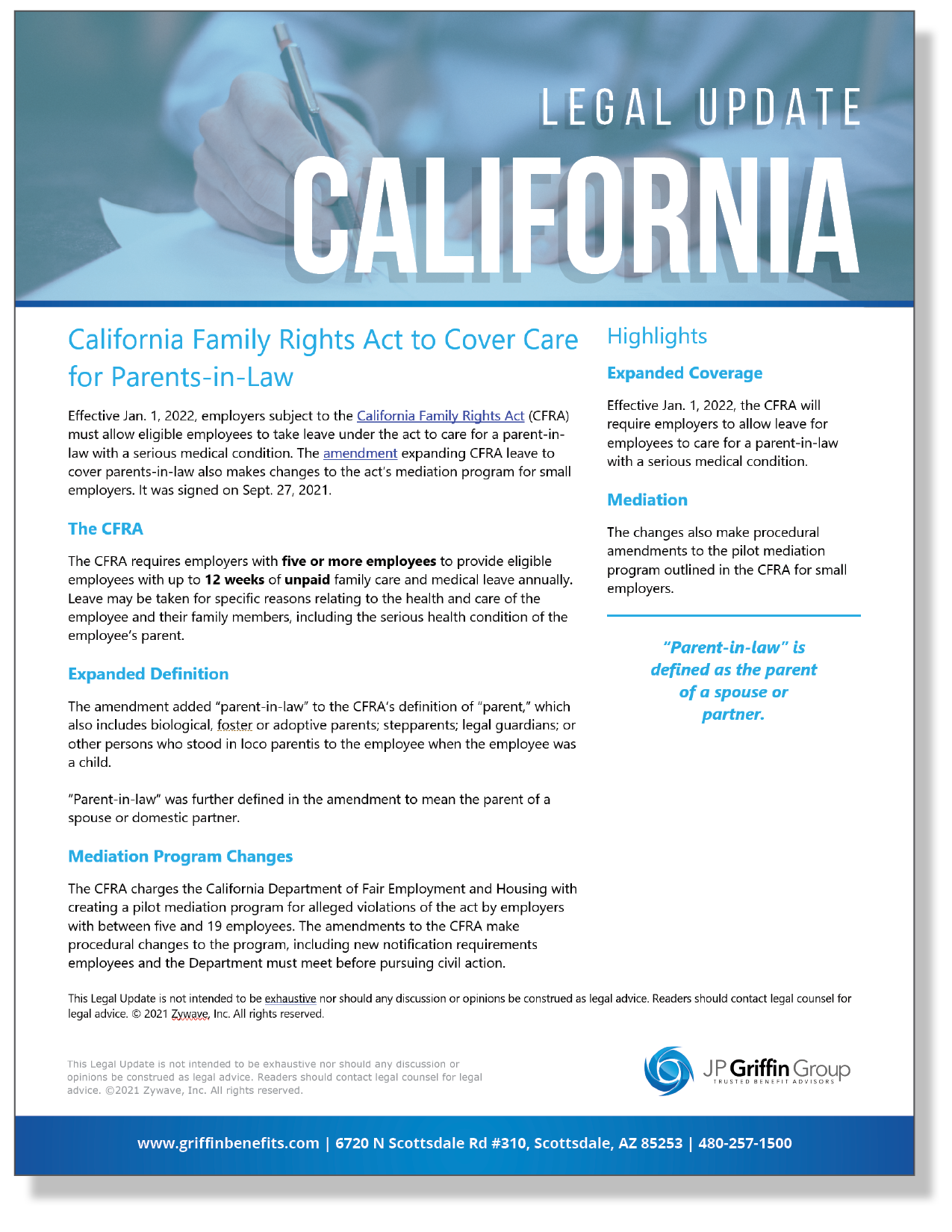 California Family Rights Act to Cover Care for Parents-in-Law