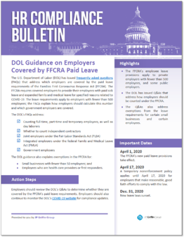 DOL Guidance on Employers Covered by FFCRA Paid Leave-1