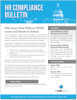 DOL Issues FAQs on FFCRA Leave and Return to School-1