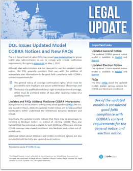 DOL Issues Updated Model COBRA Notices and New FAQs-1