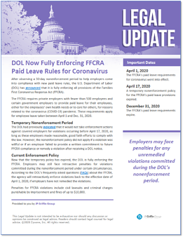 DOL Now Fully Enforcing FFCRA Paid Leave Rules for Coronavirus-1