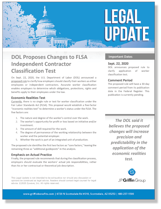 DOL Proposes Changes to FLSA Independent Contractor Classification Test_FINAL