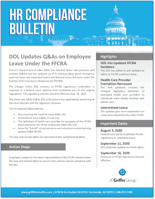 DOL Updates Q&As on FFCRA