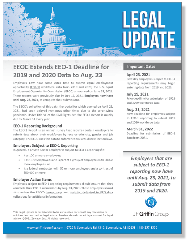 EEOC Extends EEO-1 Deadline for 2019 and 2020 Data to Aug. 23