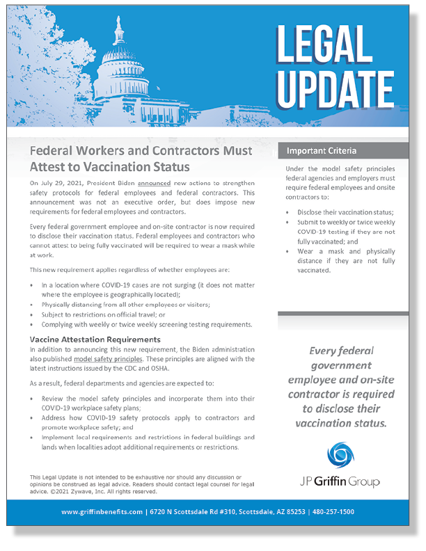 Federal Workers and Contractors Must Attest to Their Vaccination Status (8/4)