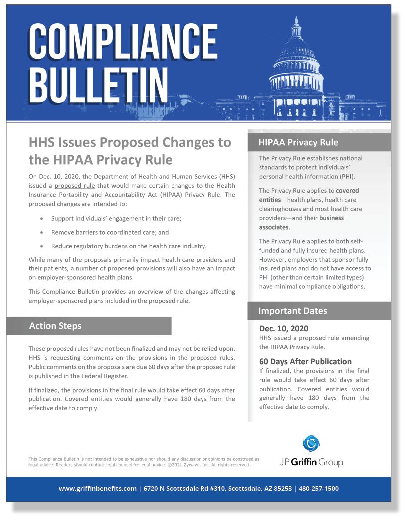 HHS Issues Proposed Changes to the HIPAA Privacy Rule 