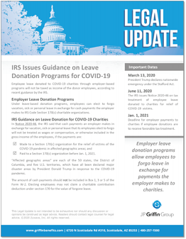 IRS Issues Guidance on Leave Donation Programs for COVID-19 F-1