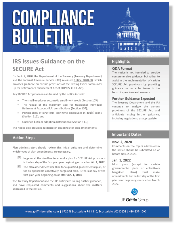 IRS Issues Guidance on the SECURE Act_FINAL