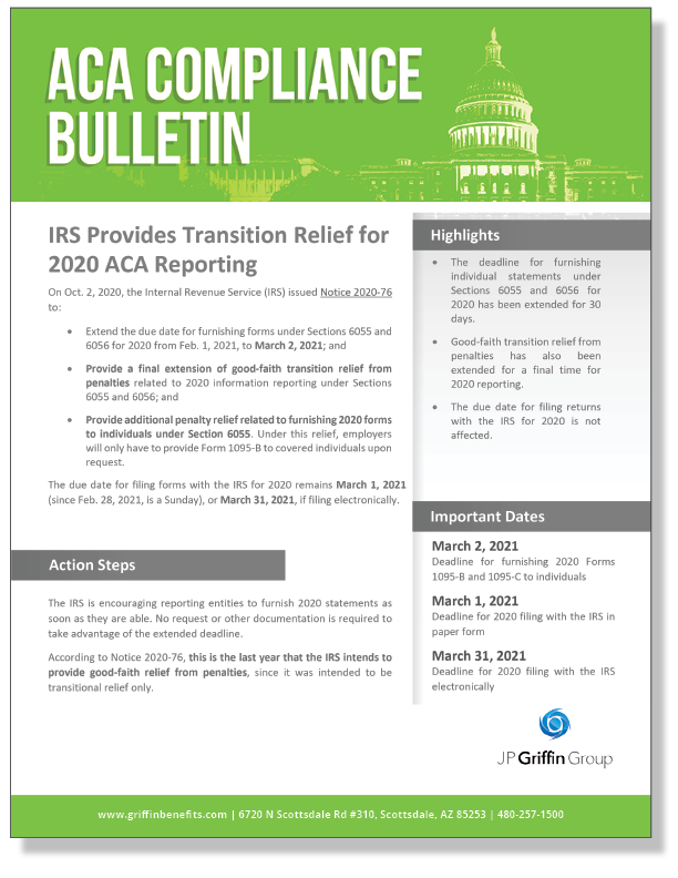IRS Provides Transition Relief for 2020 ACA Reporting_FINAL