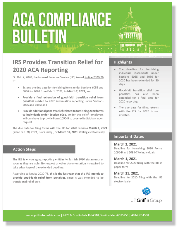 IRS Provides Transition Relief for 2020 ACA Reporting_FINAL