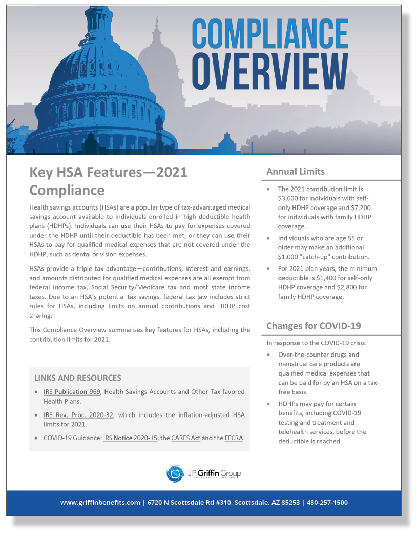 Key HSA Features - 2021 Compliance (3/11)