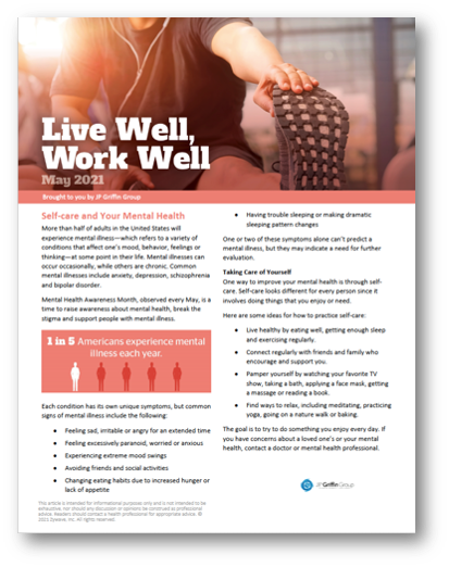 Live Well, Work Well Newsletter - May 2021 (Added 4/14)