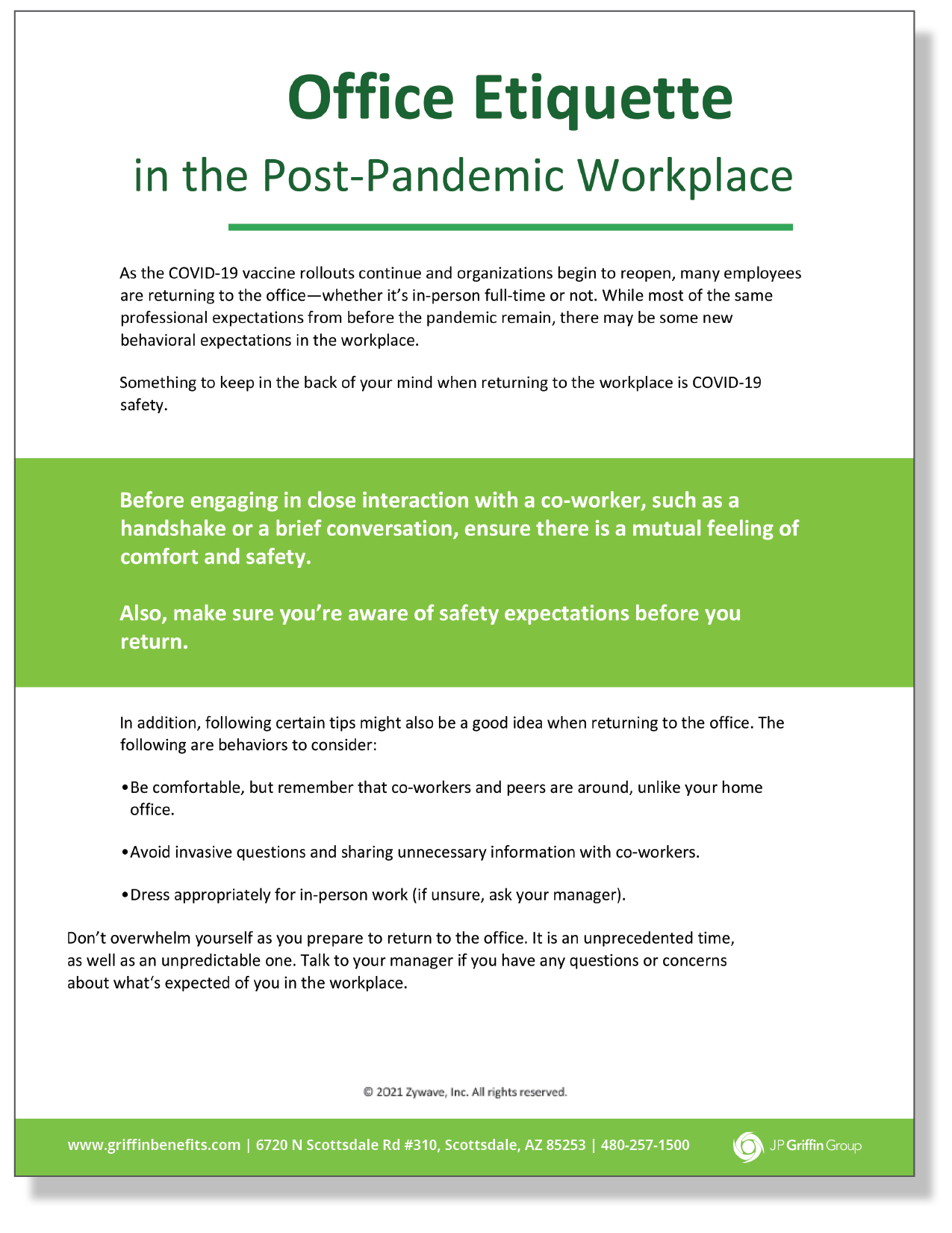 Office Etiquette in the Post-Pandemic Workplace - Infographic