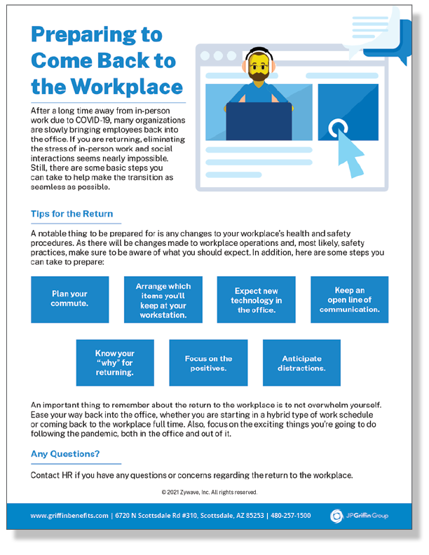 Preparing to Come Back to the Workplace – Infographic