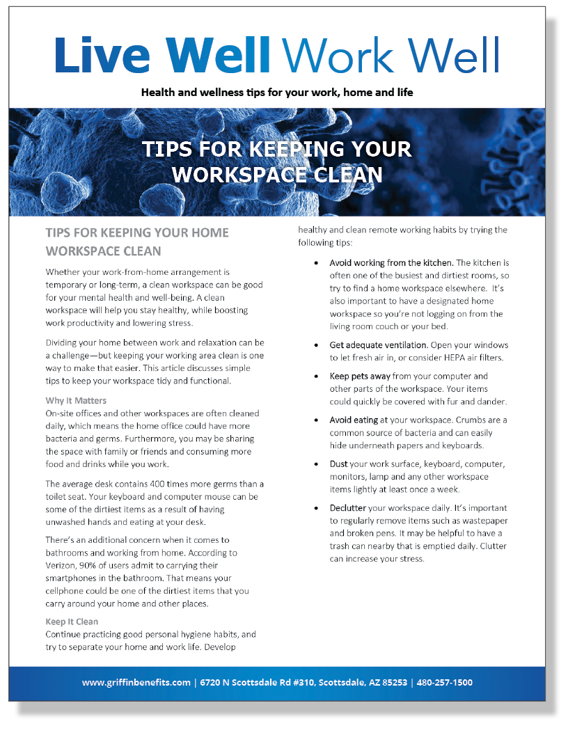 Tips for Keeping Your Home Workspace Clean (Added 4/29)