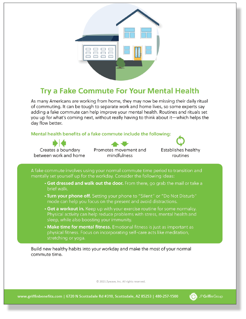 Try a Fake Commute For Your Mental Health – Infographic