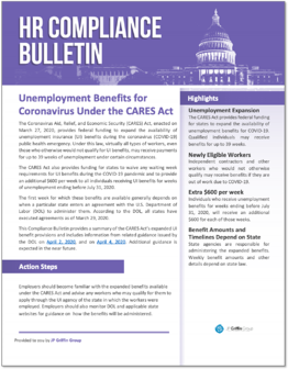 Unemployment Benefits for Coronavirus under the CARES Act-1