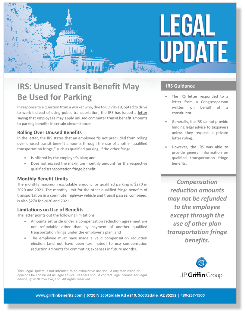 Unused Transportation Benefit May Be Used as Parking Benefit_FINAL