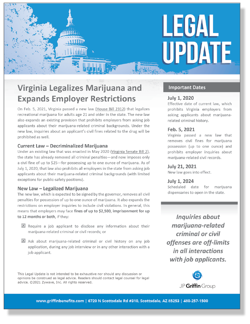 Virginia Legalizes Marijuana and Expands Employer Restrictions]