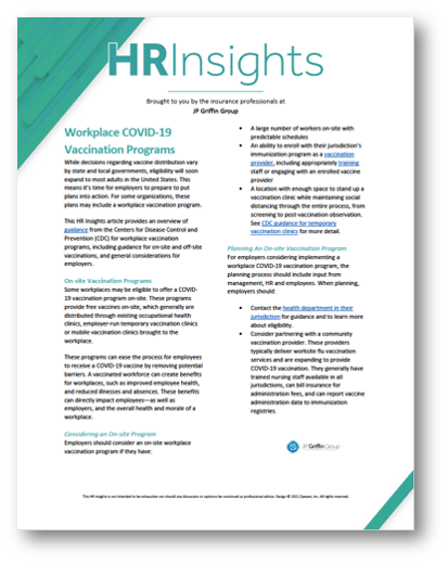 Workplace COVID-19 Vaccination Programs (4/19)