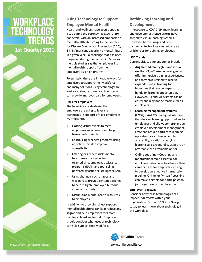 Workplace Technology Trends Q1 2021