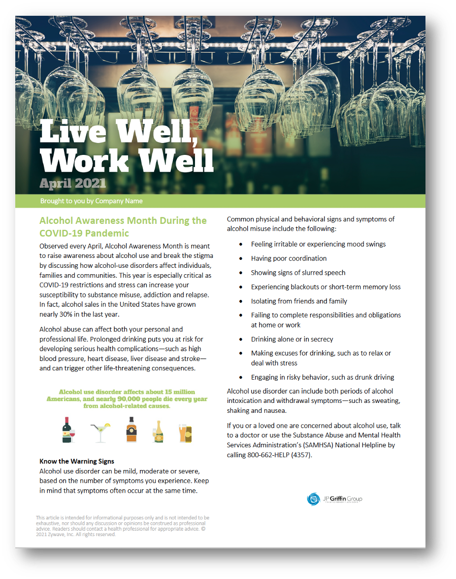 Live Well Work Well Newsletter - April 2021